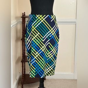 Geometric Patterned Waist Pencil Skirt